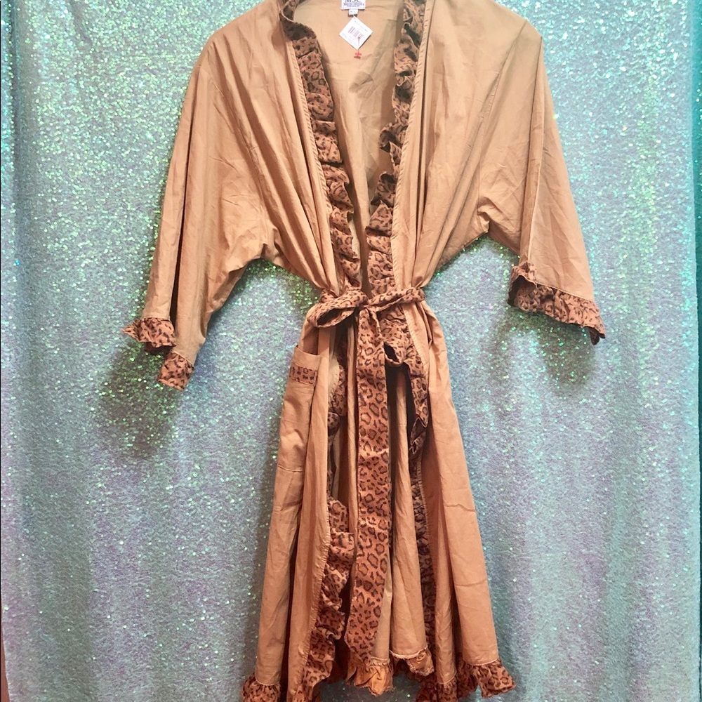 MSC Leopard Ruffle Brown Cotton Robe 🥰